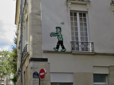 PA_1303, Space Invader on 3 rue Saint-Claude — Street art by Invader in Paris