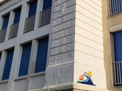 BAB_38, Space Invader on Boulevard du Maréchal Leclerc — Street art by Invader in Biarritz