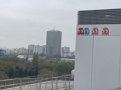 PA_1565, Space Invader on Boulevard Sérurier — Street art by Invader in Paris