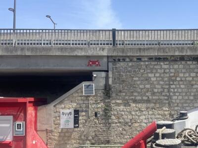 PA_1584, Space Invader on Allée du Canal — Street art by Invader in Paris