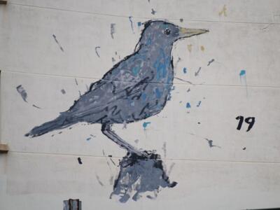 Bird with a Yellow Beak — Street art by War in Rennes