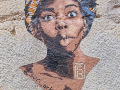 Portrait au turban de SoRi — Street art de SoRi à Lyon