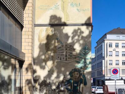 Vogel Gryff, Leu et Wild Maa de Petit-Bâle — Street art à Basel