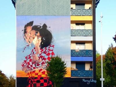 Head in the Clouds — Street art by Remy Uno in Bayonne