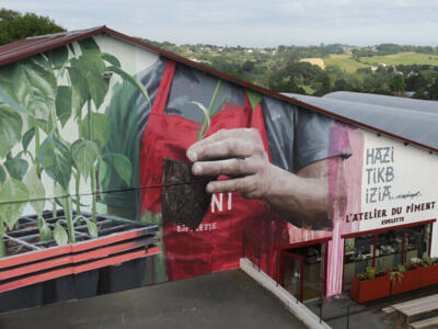 Hazitik Bizia — Street art by Sismikazot in Espelette