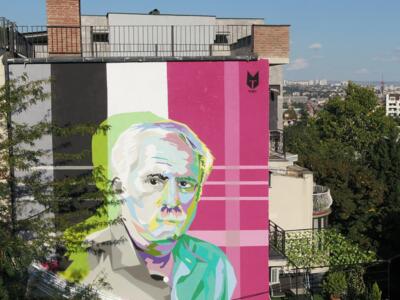 Colour-Block Portrait, Sololaki — Street art by Luka Japaridze in Tbilisi