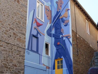 À celles qui tiennent les barques — Street art de Oji à Saint-Brieuc