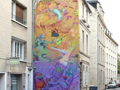Bestiaire fantastique rue de Bras — Street art de Alëxone à Caen