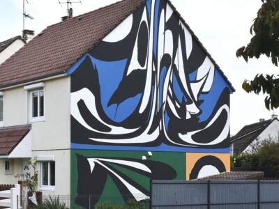 Volutes rue Jacques Prévert — Street art de Sobekcis à Caen