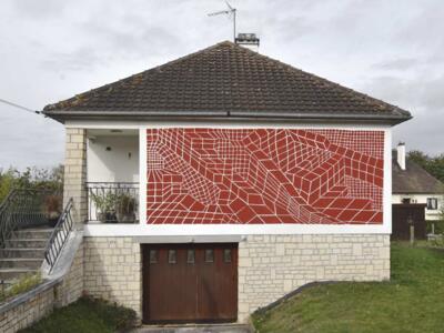 Réseau rouge rue du Saint-Graal — Street art de Totipote à Caen