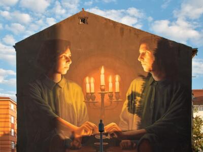 Pandora and Epimetheus — Street art by Theic Licuado in La Bañeza