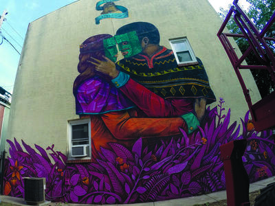 Philos and Adelphos — Street art by Saner in Philadelphia