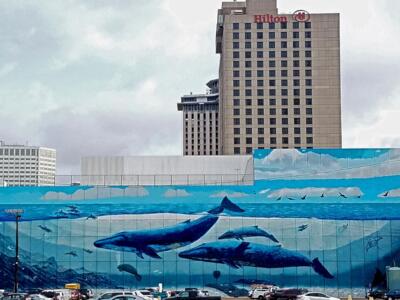The Blues Whales — Street art by Wyland in New Orleans