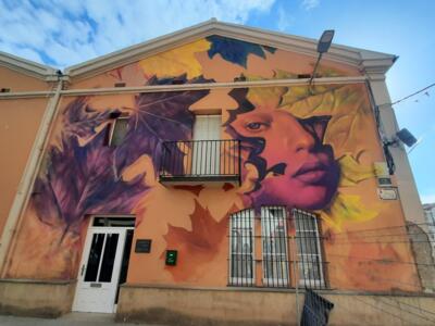 Visage aux feuilles d'érable par SAV45 — Street art de SAV45 à Penelles