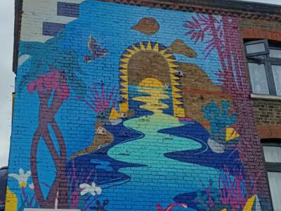 Waterloo Dawn River — Street art by YOYOPOP in London