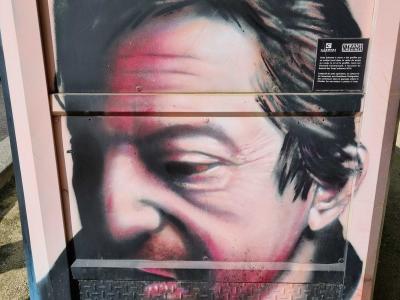 Serge Gainsbourg in Pink — Street art in Clermont-Ferrand