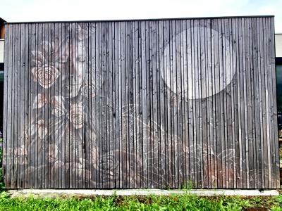 Metallic Bird Silhouettes — Street art by LPVDA in Le Pont-de-Claix