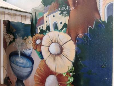 Flowers and Provençal Landscape — Street art in Grenoble