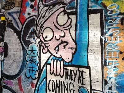 Character with Message — Street art in London