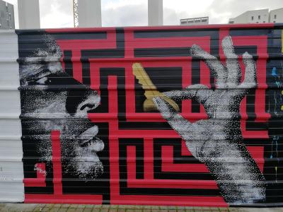 Labyrinthe et Portrait par Lady Bug — Street art de Lady bug à Nantes