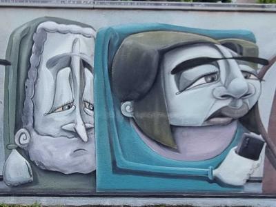 Six Têtes Stylisées — Street art à Le Pont-de-Claix