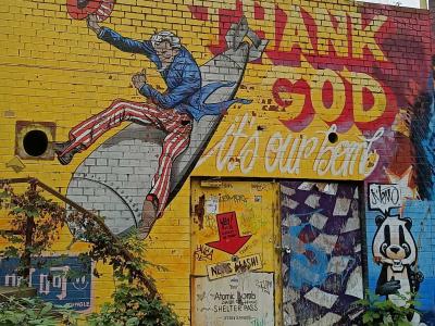Danse expressionniste colorée — Street art de Paul Punk à Berlin