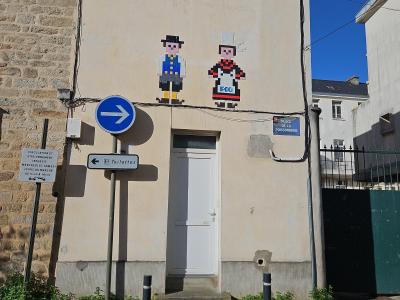 Couple breton en mosaïque d'IPDO — Street art de IPDO à Vannes