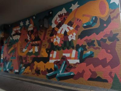 Abstraction géométrique colorée — Street art à Rotterdam