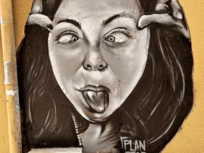 Portrait joueur - Langue — Street art à Clermont-Ferrand