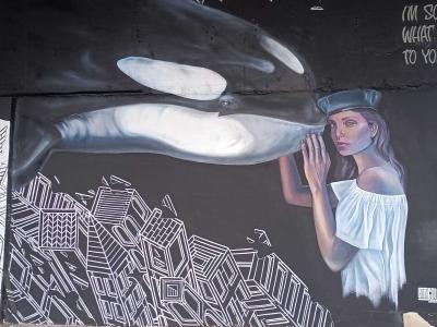 The Woman and the Orca, Message of Forgiveness — Street art by ENNICOLOR in Berlin