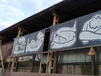 Minimalist abstract shapes — Street art by Eglė Narbutaitė in Vilnius
