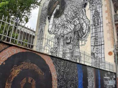 The Crois Head — Street art by Monkey Bird in Grenoble