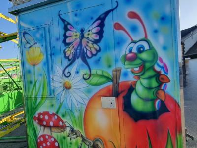 Ladybug and Butterflies — Street art in Paimpol