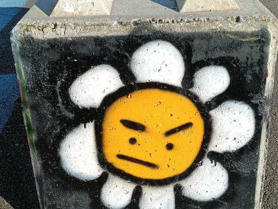 Angry Colorful Flower — Street art in Nantes