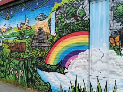 Paysage arc-en-ciel magique — Street art à London