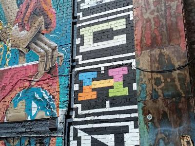Black and White Geometric Composition — Street art in London