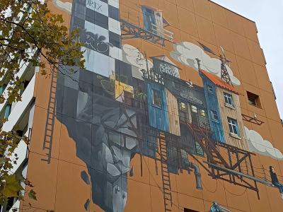 Floating Lighthouse and Maritime Architecture — Street art by WEN2 in Paris