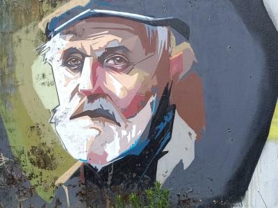 Portrait d'homme barbu par Jef — Street art de Jef à Redon