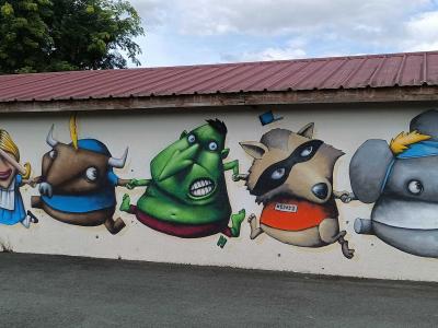 Round Character Parade by Ador — Street art by Ador in Le Pallet