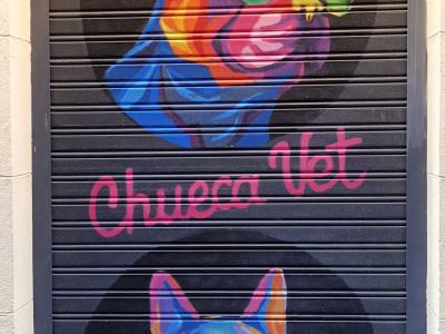 Colourful Dogs Chueca Vet — Street art in Madrid