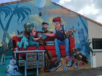 Pop Culture Scene by Kafé Korsé — Street art by Kafé Korsé in La Remaudière