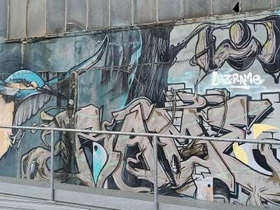 Kingfisher and Urban Lettering — Street art in Redon