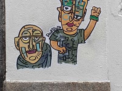 Duo de visages expressifs à Nantes — Street art à Nantes
