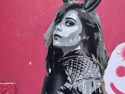 Warrior Rabbit Woman — Street art in Dublin