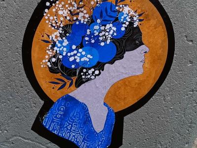 Tanala's Floral Portrait — Street art by Tanala in Nantes