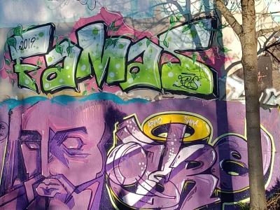 Tags et portraits expressifs — Street art à Nantes