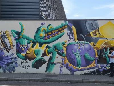 Créatures et cactus surréalistes — Street art de Stom500 à Strasbourg
