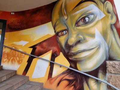 Expressionist Face — Street art in Morlaix