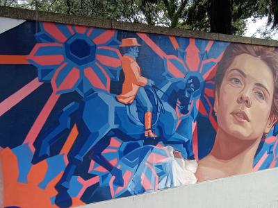 Portrait géométrique par Third Rua — Street art de Third rua à Porto