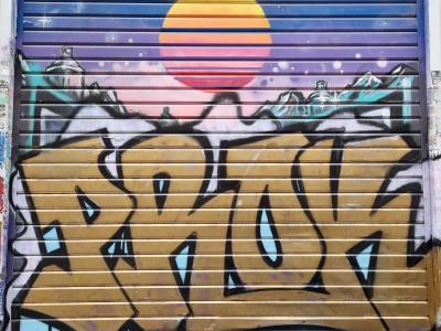 Wild Style Lettering and Retro Sunset — Street art in Grenoble